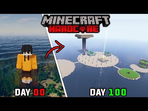 I Survived 100 Days In Ocean Only World in Minecraft Hardcore...