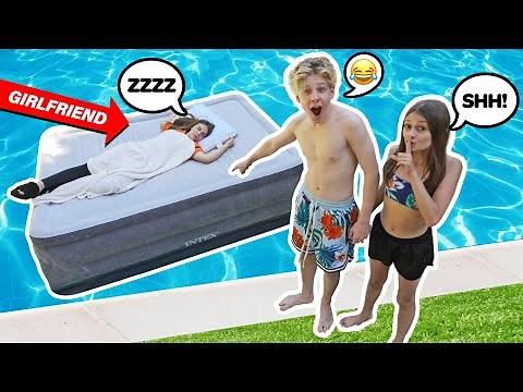 GIRLFRIEND WAKES UP IN SWIMMING POOL PRANK! **FUNNY REACTION**😂😴 |Lev Cameron