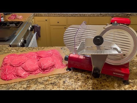 Slice Frozen Beef Paper Thin on Beswood 250 Meat Slicer. The Secret To Making Best Beef Jerky!