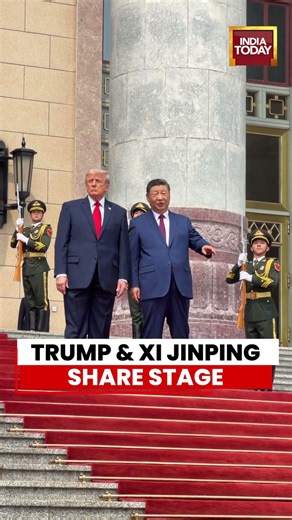 Trump and Xi Jinping Stand Together at Great Hall of the People Ceremony in Beijing #trump