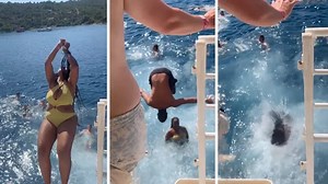 Boat party gone wrong: Man backflips onto woman in water below