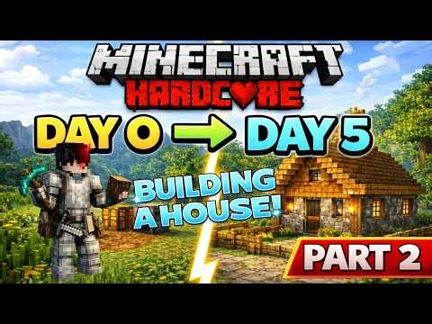 I Almost DIED While Building My First House in Hardcore!😱😱 Hardcore #2 #minecraft #gaming #mcfleet