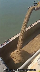 Moving Massive Volumes of River Sand Between Barges! 🚢🏗️ | Long Belt Conveyor