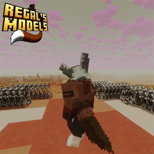 Minecraft CPM Complex Model - Prescott the Coyote with Mercenary Outfit