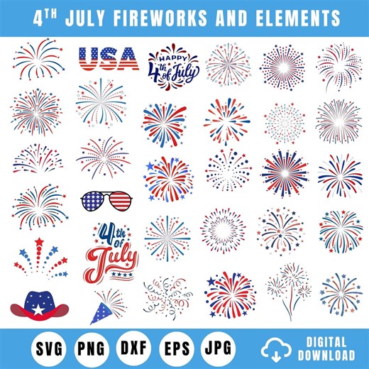 60 Fireworks SVG Bundle,firecracker Svg,4th Ofjuly Firework Png Bundle,usa Fireworks,firework Elements,independence Day,sparkle Likefirework - Etsy