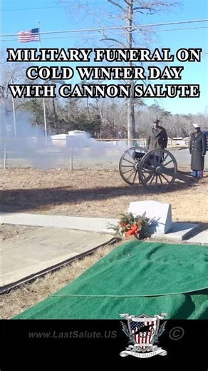 Military Funeral on cold winter day with cannon salute #army #marines #militaryceremony #lastsalute