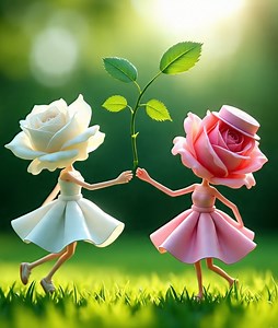 Where flowers bloom, so does hope. 🌸 Watch these floral fairies dance in the sunlight, bringing a little magic to your feed. Sometimes, all you need is a bit of nature and a lot of imagination." #BloomingNatureTales #FloralFantasy #RoseFairies #NatureMagic #WhimsicalArt #FlowerDance #SpringVibes #GardenMagic #NatureLovers #DigitalArt | Blooming Nature Tales