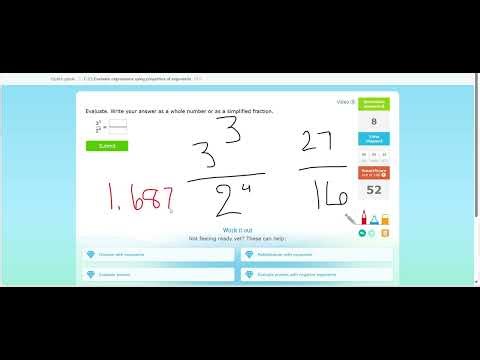 Eighth Grade:Evaluate expressions using properties of exponents. C.13