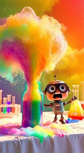 Giant Foam Explosion! 🌋🧪 Funny Science #Shorts #GogoKids