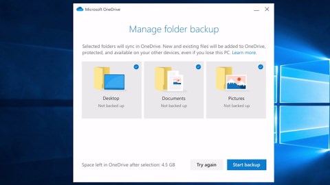 OneDrive を使用してフォルダーをバックアップする