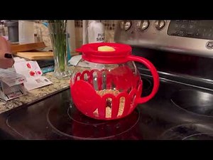 Ecolution Patented Micro-Pop Microwave Popcorn Popper, Temperature Safe Glass, Dishwasher Safe 3 qt.