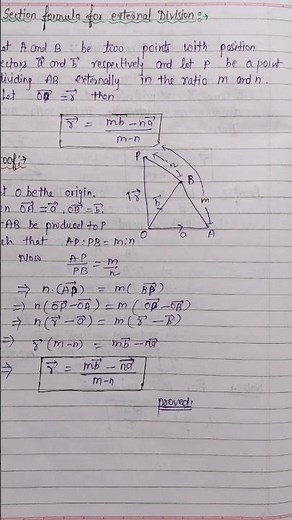 Section formula for external division