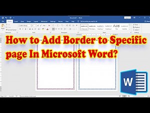 How to Add Border to Specific Page In Microsoft word | How to Create Border in ms Word.