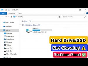 Hard Drive/SSD not Showing in Computer | Only C Drive showing in computer D Drive and other missing