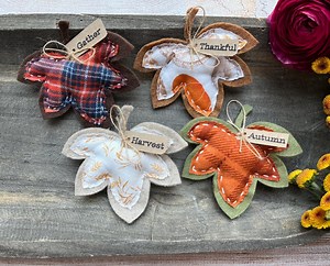 Rustic Autumn Felt Leaves for Tiered Trays, Primitive Fall Decor, Thanksgiving Bowl Fillers & Farmhouse Accents - Etsy