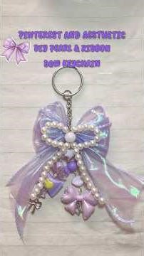 DIY Handmade keychain 🎀| pearl keychain | Ribbon keychain | Bow keychain | Pinterest and Aesthetic