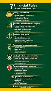 Most people don’t struggle with money because they’re bad at math — they struggle because they were never taught the rules of money. These 7 principles are the foundation of financial security and wealth-building. 📈 Learn the rules. ⚙️ Build the systems. 💰 Change the outcome. Follow @lindamoneytips for more financial clarity. | Linda Bell