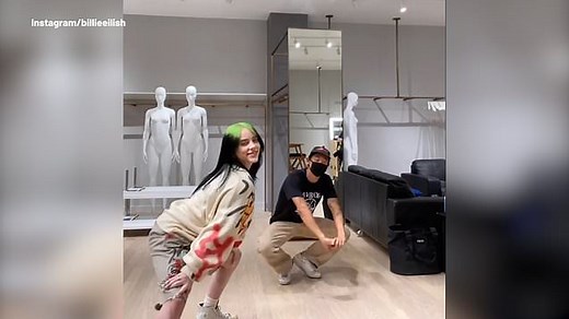 Billie Eilish twerks in behind the scenes of music video shoot