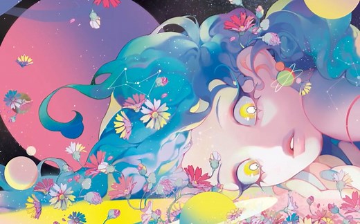 [Speed Painting]韩国画师WEJI—波斯菊与宇宙插画创作过程