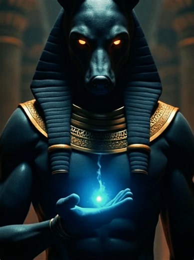 Jackal of the Necropolis. ​#Underworld #EgyptianGods #Cinematic #DarkAesthetic #Anubis