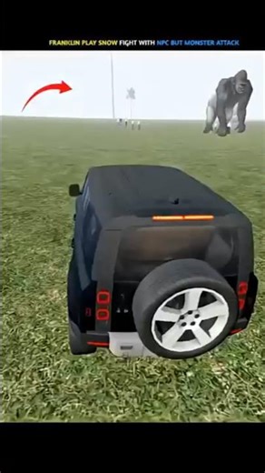 FRANKLIN PLAY SNOW FIGHT WITH NPC BUT MONSTER ATTACK | INDIAN BIKE DRAVING 3D | #shorts#gta#gaming