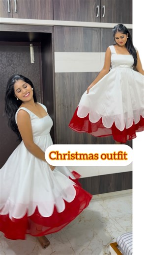 chikki__reddy__✨ on Instagram: "Christmas outfit from scratch….,Save and share for reference Designing : @houseofsohini . . . . [christmas,outfit,frock,outfitfromscratch,red,white,outfitinspiration,ootd,outfitinspo,explore,viral,trending] . . . . #instagood #outfitinspo #ootd #reels #outfitinspo #outfits #reelsvideo #instalike #instagram #christmas #outfitfromabove"