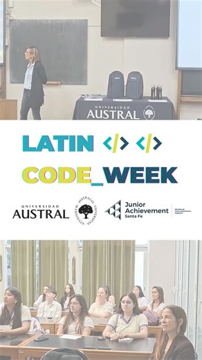 Junior Achievement Santa Fe on Instagram: "🚀 ¡FINAL PRESENCIAL DE LATIN CODE WEEK! 137 alumnos de seis escuelas de cuatro localidades participaron del programa, que tuvo su final en la sede de @australrosario Gracias a las becas otorgadas por la Universidad, estudiantes de 4° y 5° año de escuelas de Rosario y la región que llegaron a la instancia final defendieron sus proyectos luego de dos meses de trabajo sobre la temática Eficiencia Energética ⚡🌱 Cada equipo desarrolló una aplicación, guiad