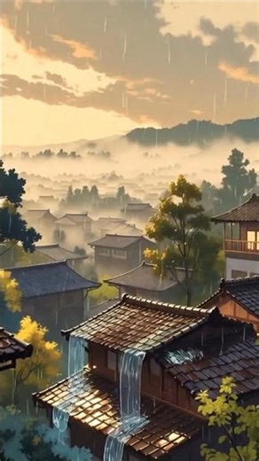 Rainy Day in a Quiet Japanese Village 🌧️ | Nostalgic Ghibli-Style Animation | PixPal Toon #RainyDay