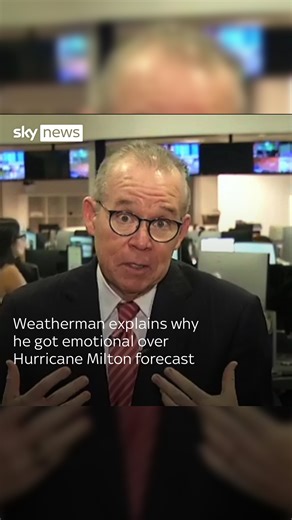Florida weatherman John Morales who became emotional in an interview discussing Hurricane Milton says his "frustration" over slow progress on climate change was partly to blame. | Sky News