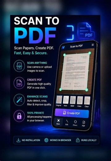 📄 Free Scan to PDF Online | Convert Documents to PDF in Your Browser