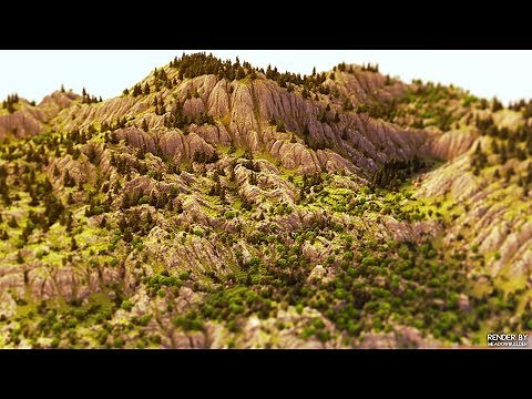 1000x1000 Worldpainter & Worldmachine Terrain TIMELAPSE!