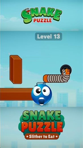 [LEVEL-13]🍎🐛😚 SNAKE PUZZLE SLITHER TO EAT🥱EASY GAMEPLAY #shorts #puzzle #snacks #games