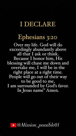 I DECLARE Ephesians 3:20 Over My Life - God Will Do Exceedingly Abundantly Above All 🙏 #faith
