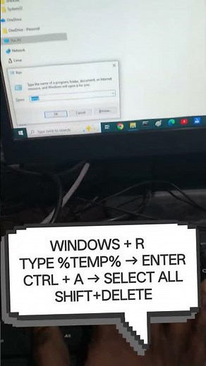 Make Your PC Faster in 10 Seconds | Clear Temp Files#computer #tech