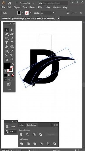 Illustrator Tutorial | D Letter Logo Design | How to make logo design in Adobe Illustrator CC