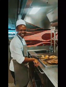 HEY CREW!!⭐ One of our mates, Khona, is turning up the heat in the high seas kitchen! Cooking up a storm aboard the cruise ship – where every dish is a culinary adventure! 🍽️✨ #SeascapeCuisine #CruiseShipChef #KitchenMagic | Crew Life at Sea