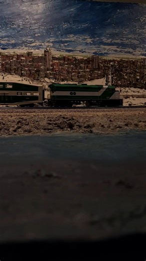 GO Train HO Scale with Hamilton Ontario in the Background #modeltrains