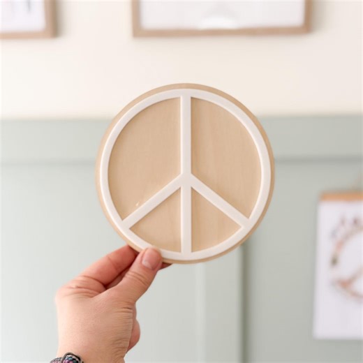 Peace Sign Wall Decal, Wooden Peace Wall Sign for Kids Rooms - Etsy