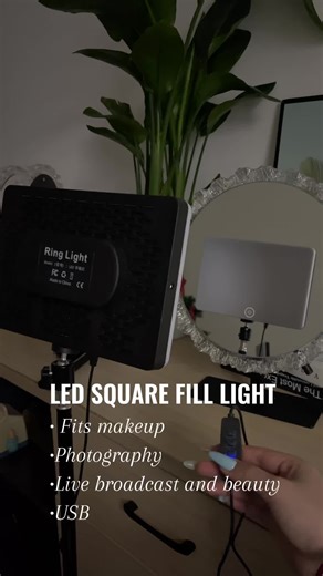 10 Inch Panel Lamp & 1.1m Tripod (1 Set), LED Panel Lamp with Tripod, Professional Camera Accessories for Home & Studio Use #contentcreator #influencer #light #tiktokshop #fyp