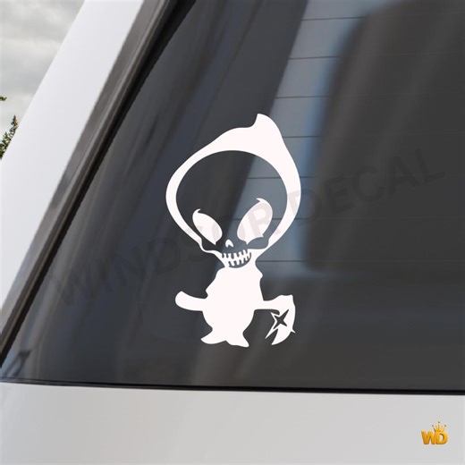 Alien Skull Vinyl Decal, Funny Creepy Extraterrestrial Sticker, Car Window Graphic - Etsy