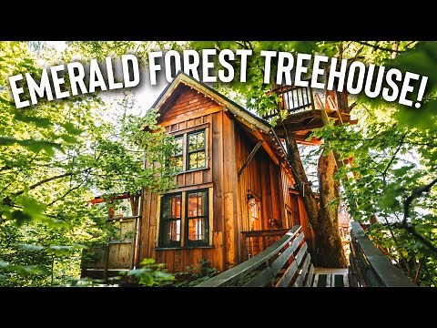 Tiny House w/ a ZIP-LINE! | Emerald Forest Treehouse Full Tour! 📍WA