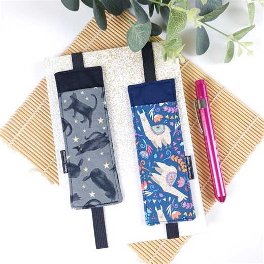 Animal Print Fabric Pen Holder Bookmark, A5 Journal Accessory, Elastic Bookmark - Etsy