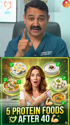 5 Best Protein Foods for Parents After 40 💪🥚 | Dr. Shubham Vatsya #shorts