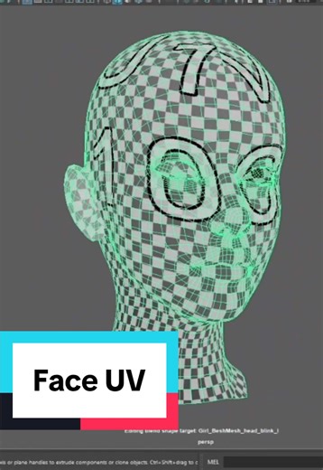Face I’ve are extremely simple. You’ll only need about 5 cuts: eyes, mouth, ears and back of the head #3dartist #GameArt #tutorials #uv #artprocess