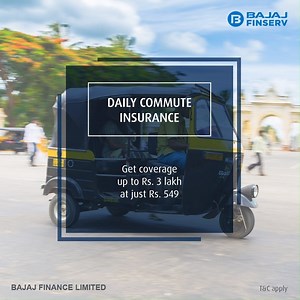 Stay financially covered against accidents or injuries you might suffer during your daily commute. Avail Daily Commute Insurance from Bajaj Finserv. Buy now: http://bit.ly/2kIsjY3 | Bajaj Finserv