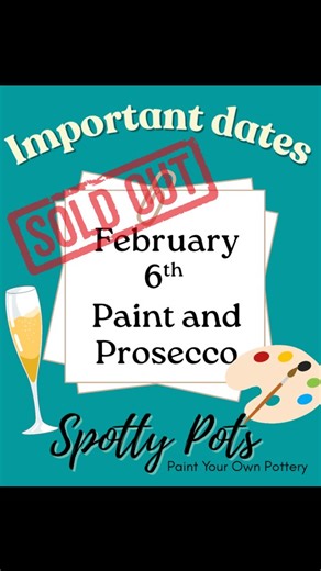 Spotty Pots on Instagram: "Our next Paint and Prosecco is already totally sold out for Friday 6th February, but don't worry, we still have space for: Galentines night on Thursday 12th February, Clay Club Thursday 12th February, and March 6th Paint and Prosecco. Head to www.spottypots.co.uk/events/ For more info and to book #paintandsip #clayworkshops #foryoupage #Warwickshire #Worcestershire"