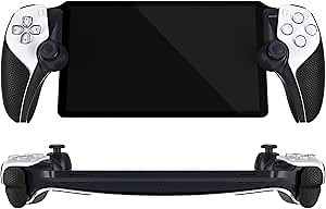 PlayVital Premium Anti-Slip Grips Set for PS Portal Remote Player with Trigger Buttons Grip Skin, Enhanced Comfort Controller Grip Cover for PS Portal Accessories - Black Hexagonal Diamond Pattern