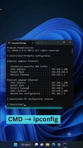Find Your PC's IP Address in Seconds! 💻🌐 ipconfig #shorts