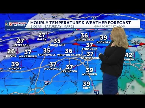 Rain ending, March 27 update, cold air rushing into North Carolina on Saturday | Blustery wind br...