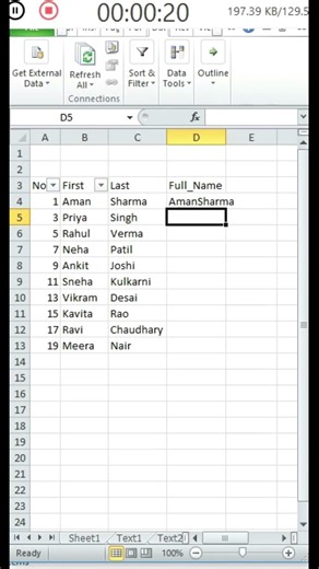 Excel me CONCATENATE Function Ka Magic | Combine Text in Seconds! | Gyan World #excel #exceltips